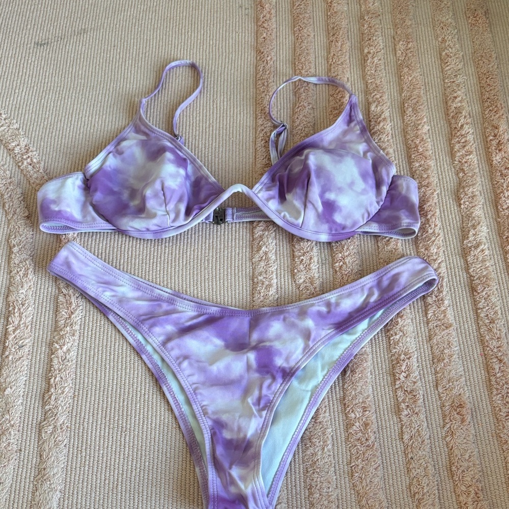 Purple Tie-Dye Bikini Set